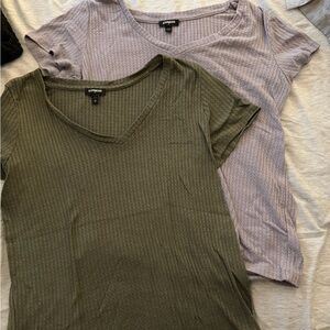 2 Express waffle print T shirt tops size M